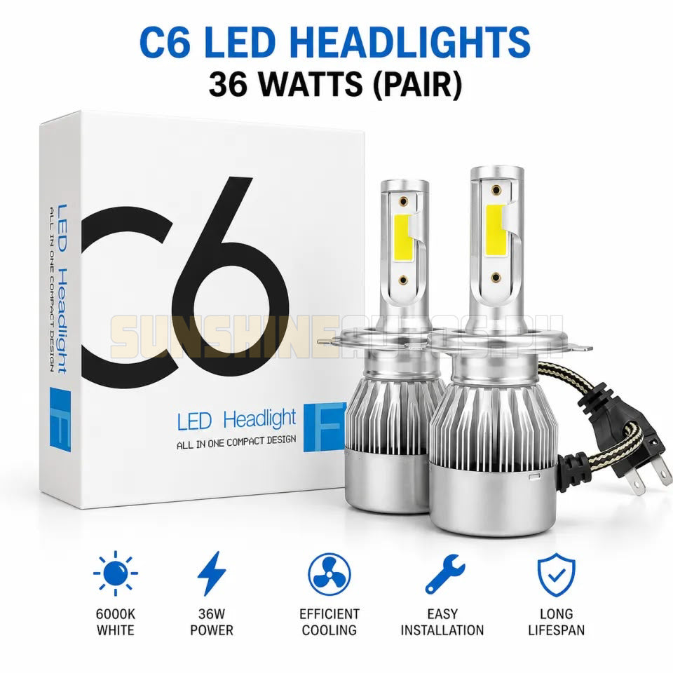 C6 LED Headlight Bulbs 36W (H-11)