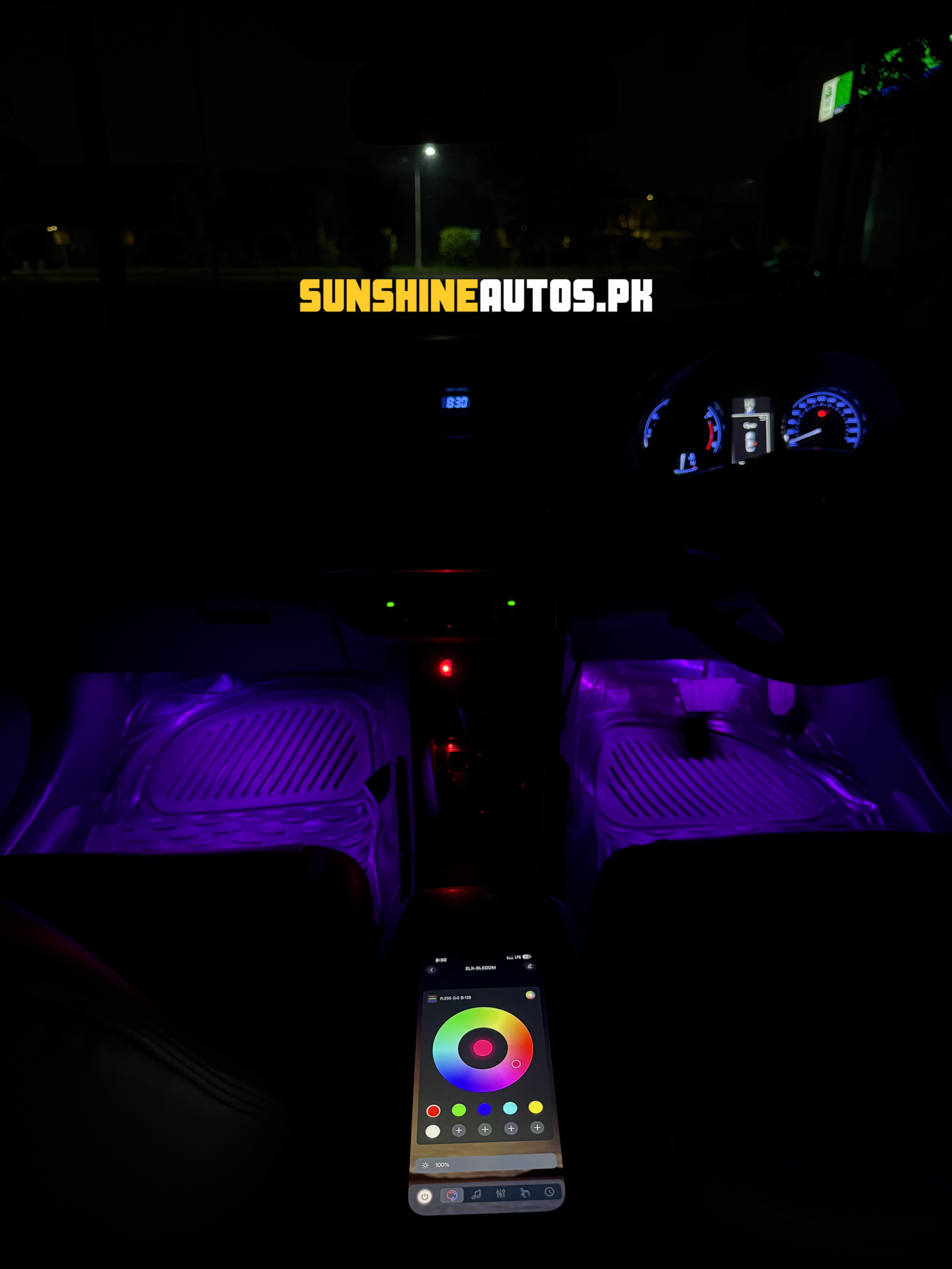 RGB Ambient Interior Light Kit (App Controlled) – 4 Strip | 64 Million Colors