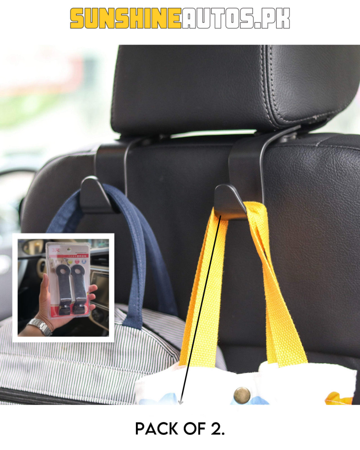 Car Headrest Hooks - 2 Pcs